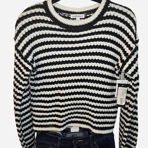 DEREK HEART new with tagd Black and White Striped Sweater